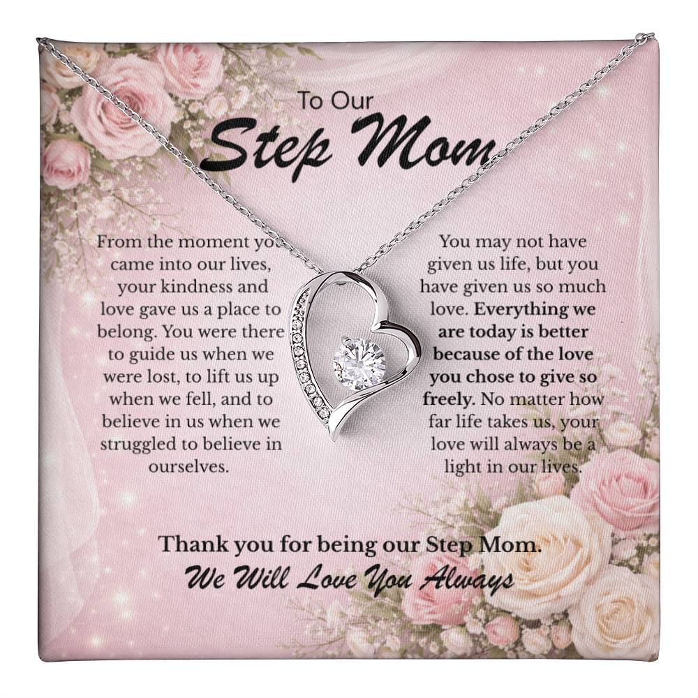 Gift for Step Mom Necklace – Forever Love Necklace for Our Step Mom – Meaningful Jewelry Gift