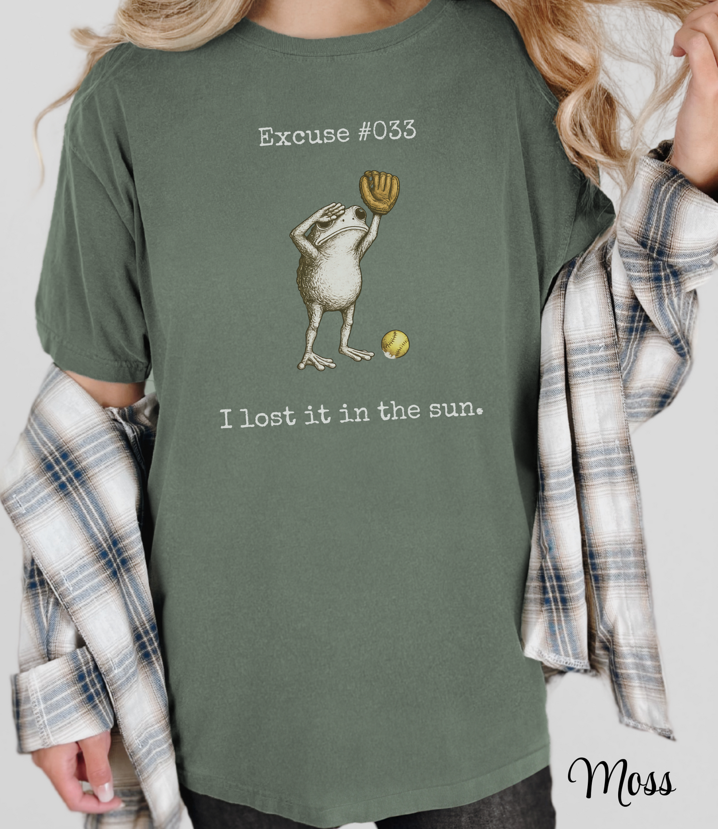 I Lost It In The Sun Softball Shirt, Funny Softball Outfielder Tee, Softball Excuse Shirt, Frog Softball Graphic, Comfort Colors 1717