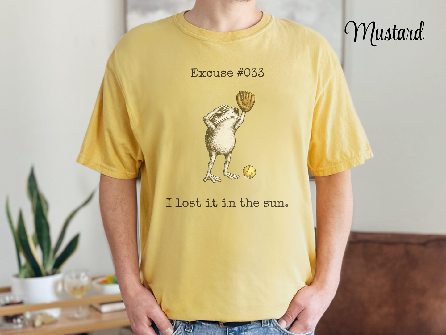 I Lost It In The Sun Softball Shirt, Funny Softball Outfielder Tee, Softball Excuse Shirt, Frog Softball Graphic, Comfort Colors 1717